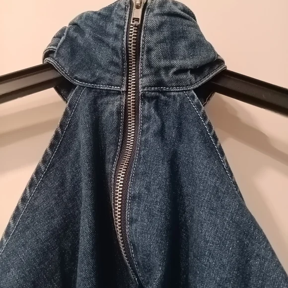 AKIRA Blue Crop Halter Tank Top - Picture 5 of 6